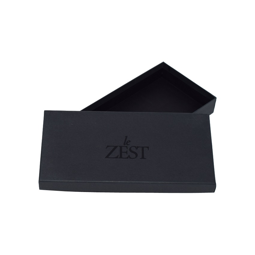 black on black logo effect scarf box